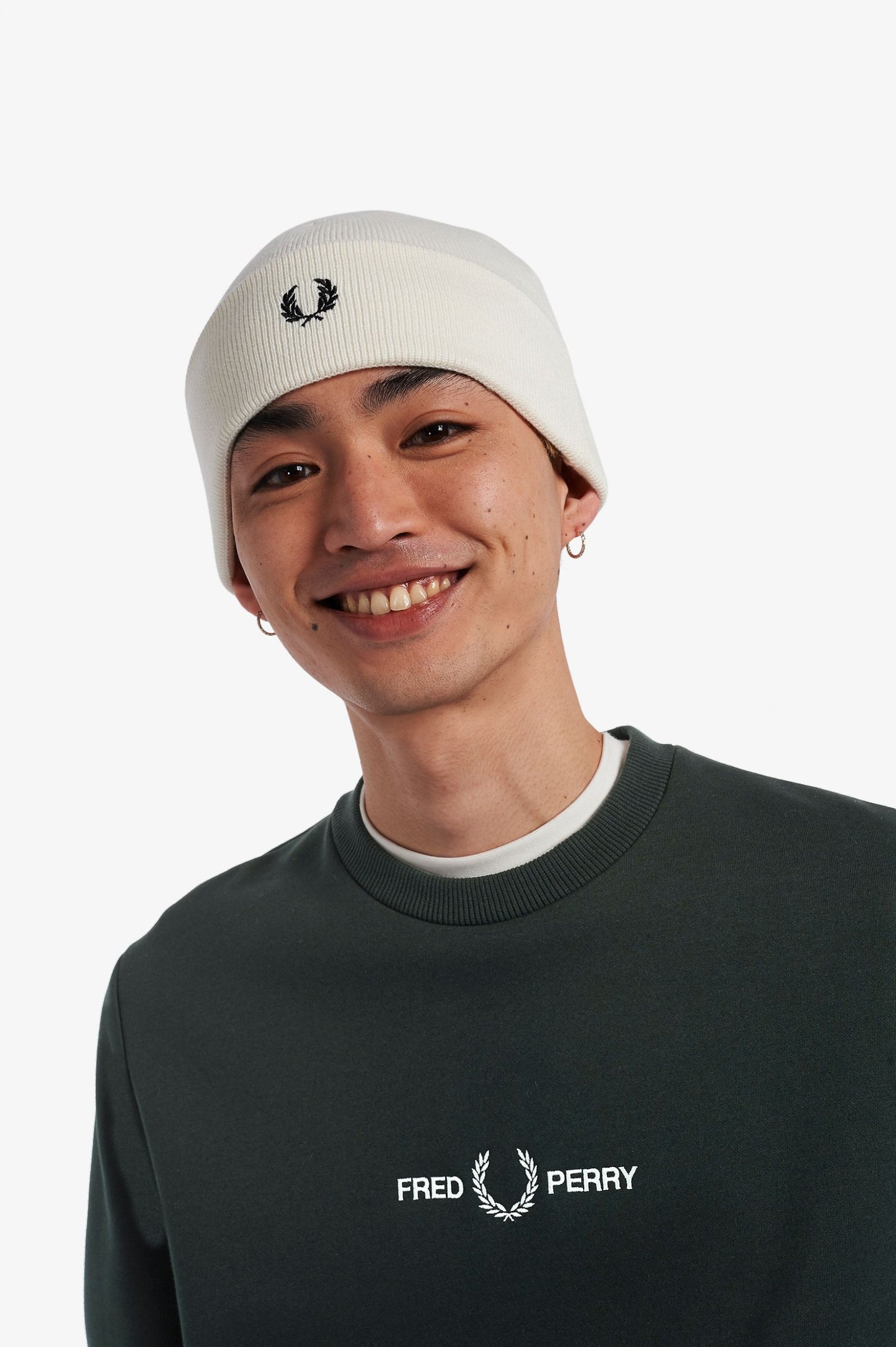 Fred Perry Embroidered Sweatshirt Night Green
