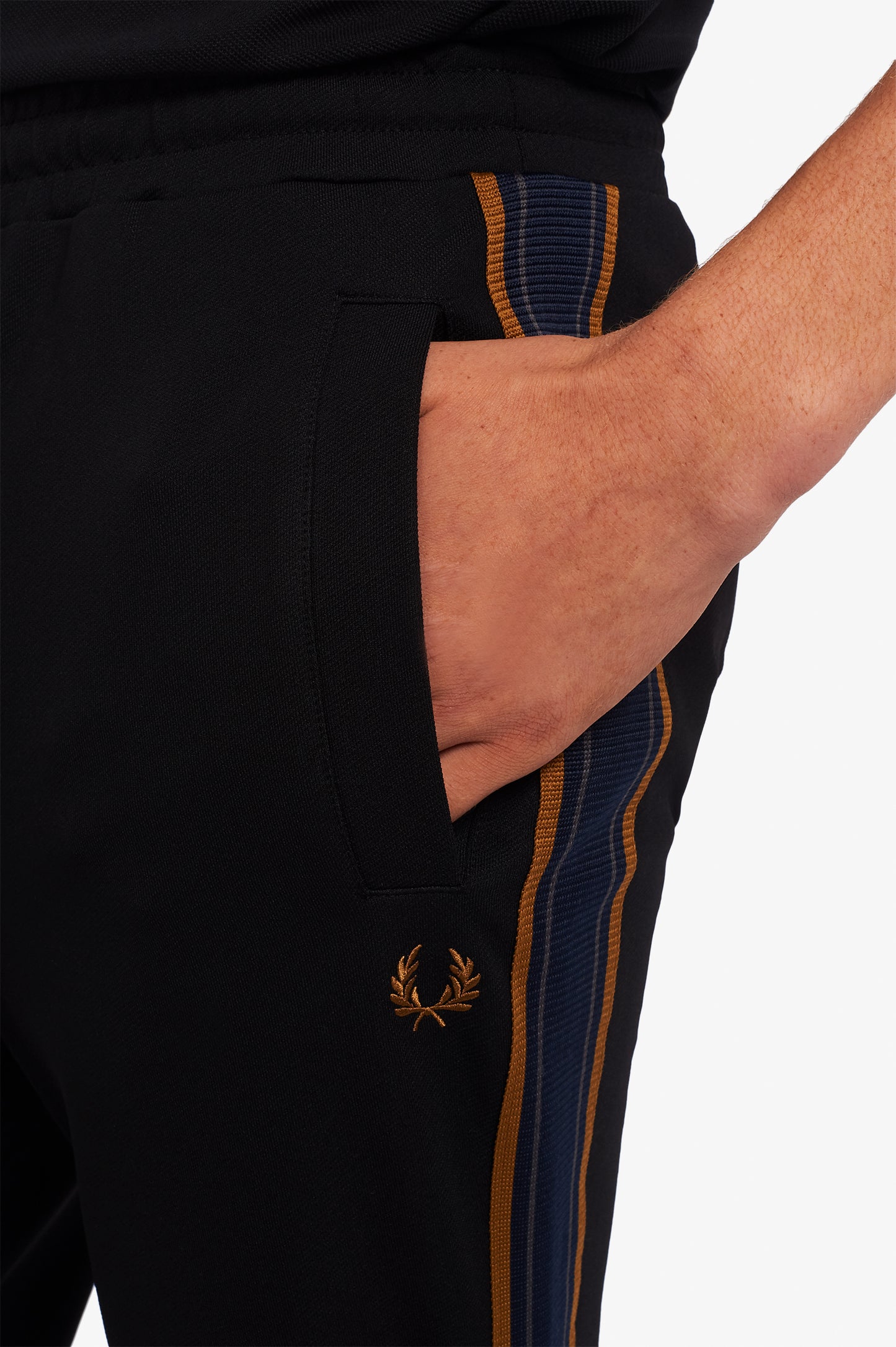 Fred Perry Striped Tape Track Pants Black