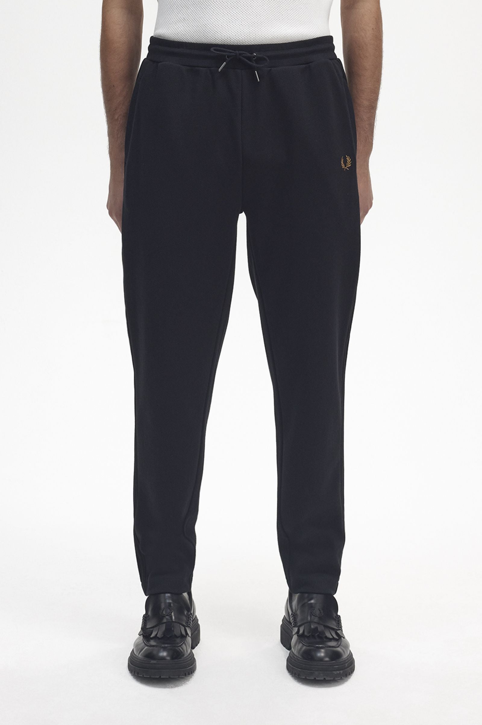 Fred Perry Knitted Taped Track Pants Black