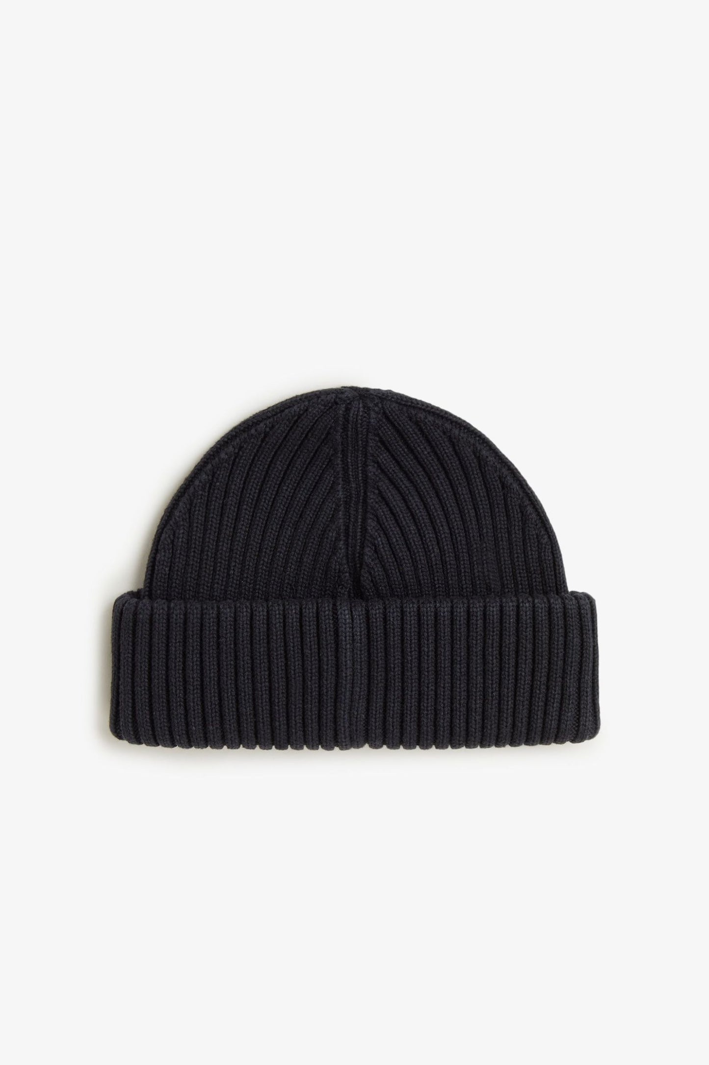 Fred Perry Cotton Ribbed Beanie Black
