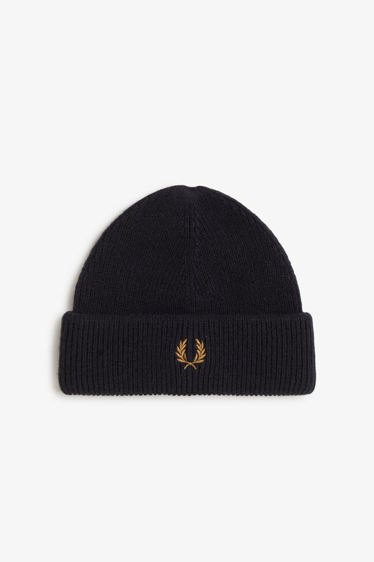 Fred Perry Classic Wool Beanie Hat Black