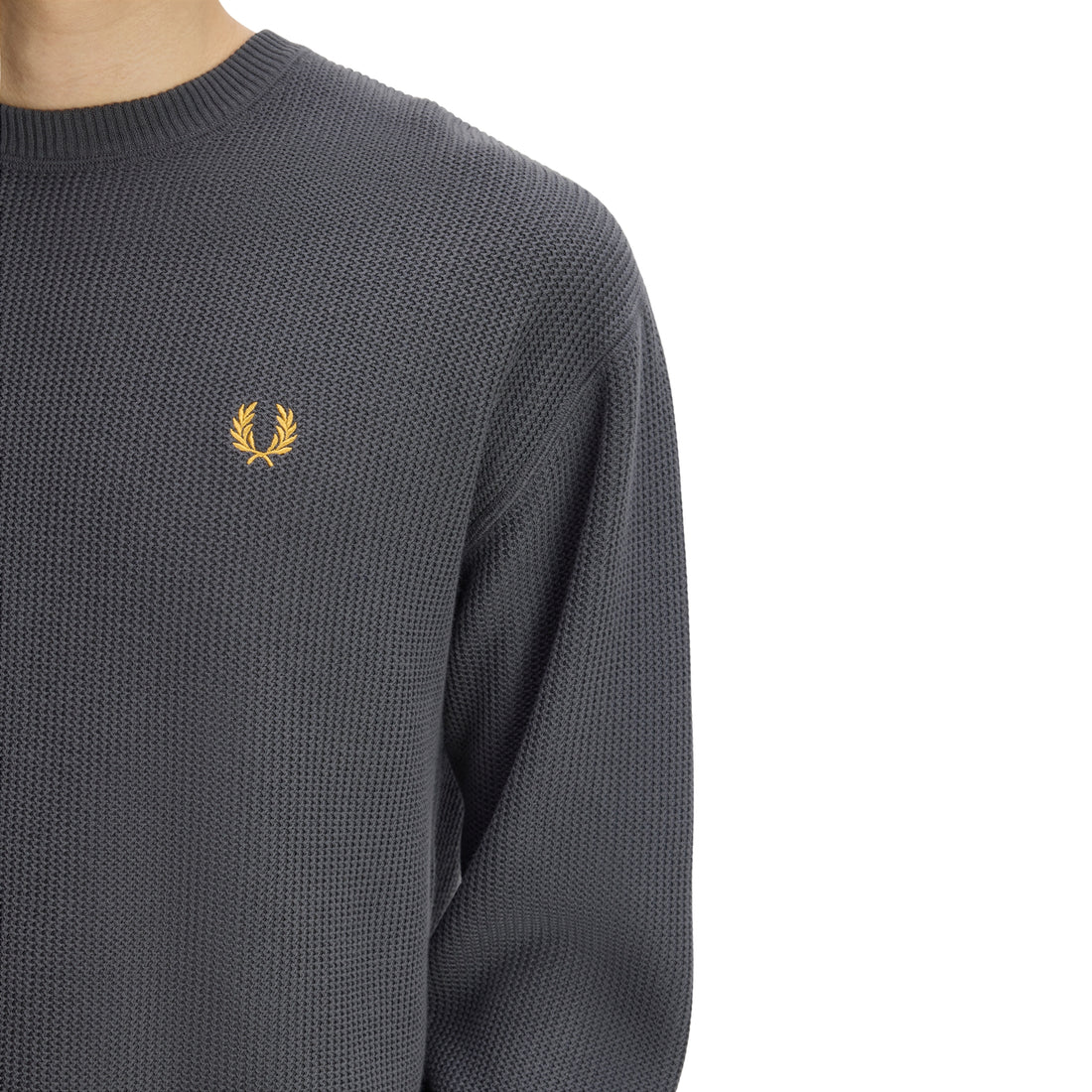 Fred Perry Textured Stripe Jumper Anchor Grey