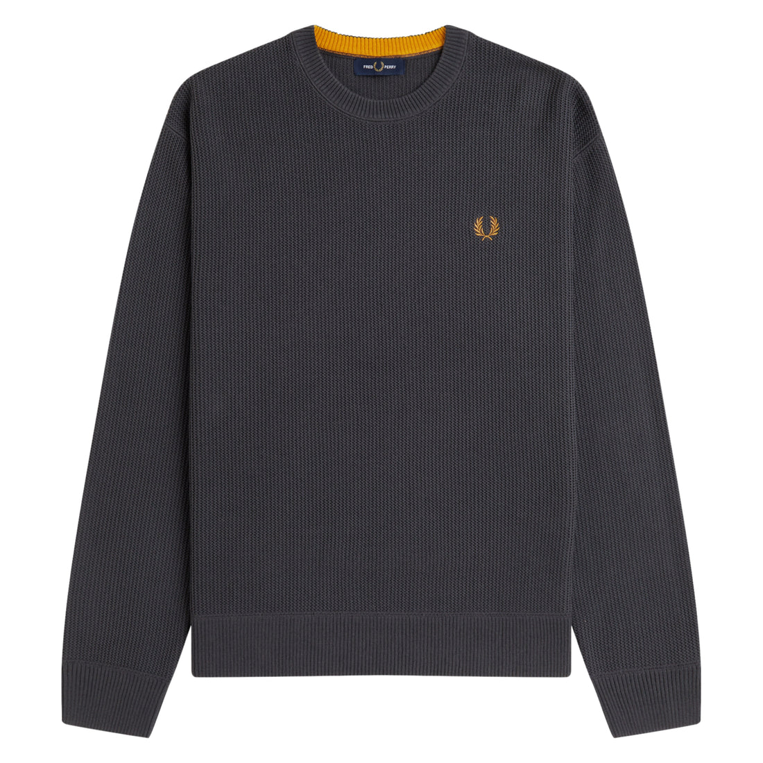 Fred Perry Textured Stripe Jumper Anchor Grey