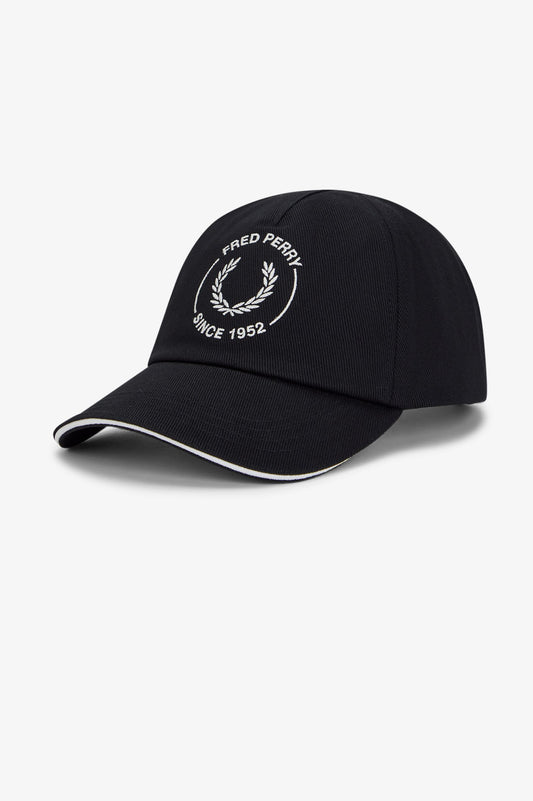 Fred Perry Circle Branded Cap Black