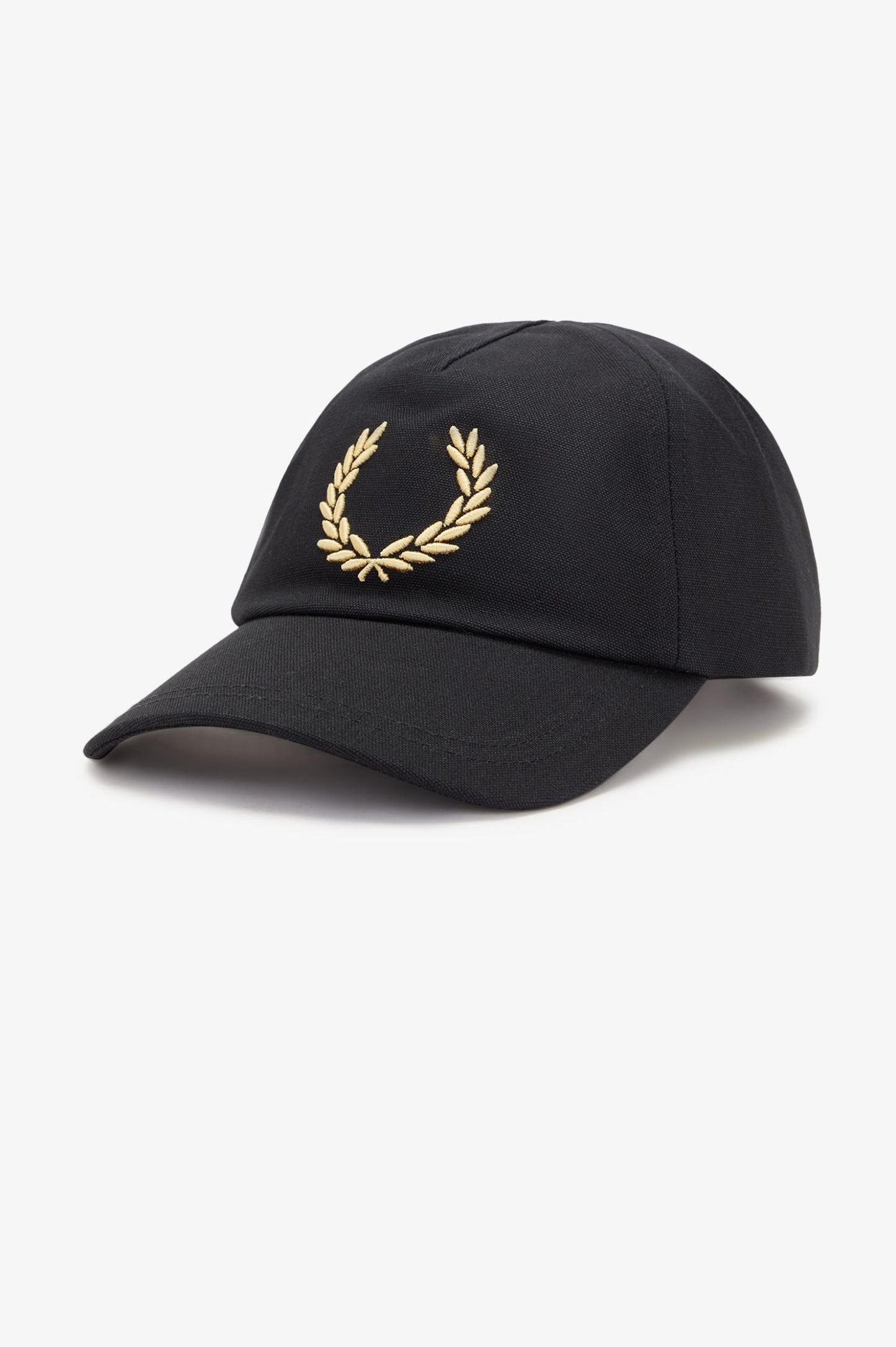 Bold Embroidered Canvas Cap Black / Champagne