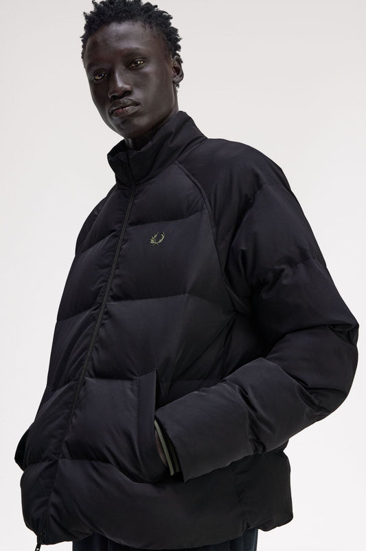 Fred Perry Raglan Sleeve Padded Jacket Black