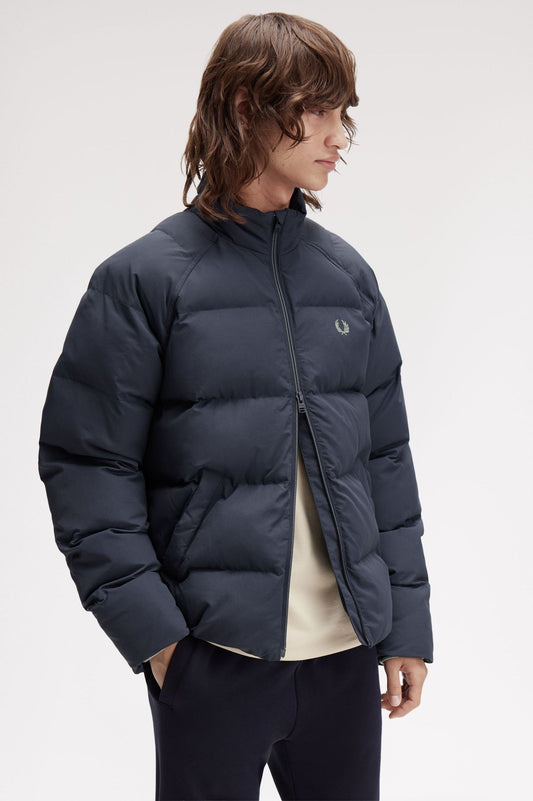 Fred Perry Raglan Sleeve Padded Jacket Dark Airforce