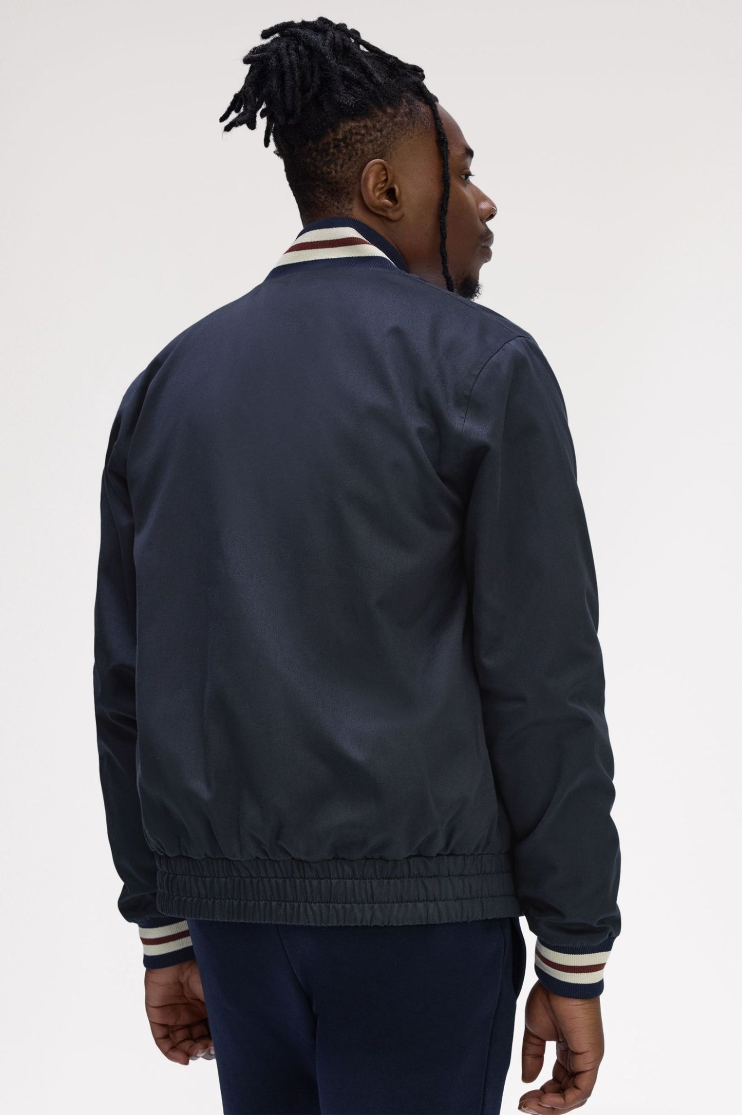 Fred Perry Made In England Twill Tennis Bomber Jacket Navy