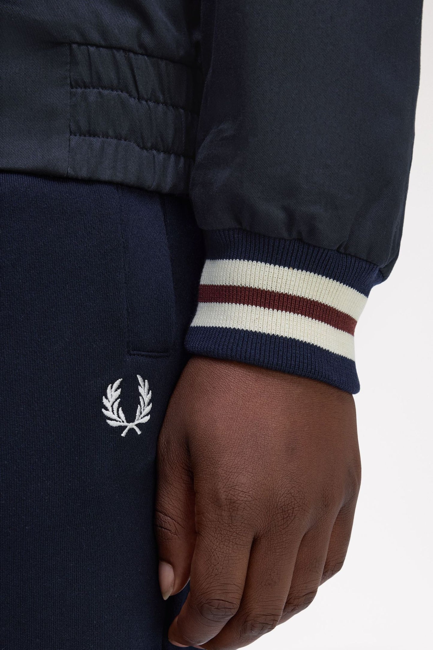 Fred Perry Made In England Twill Tennis Bomber Jacket Navy