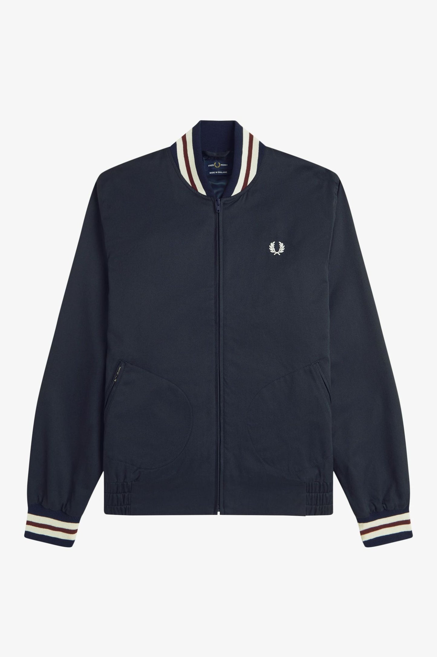 Fred Perry Made In England Twill Tennis Bomber Jacket Navy
