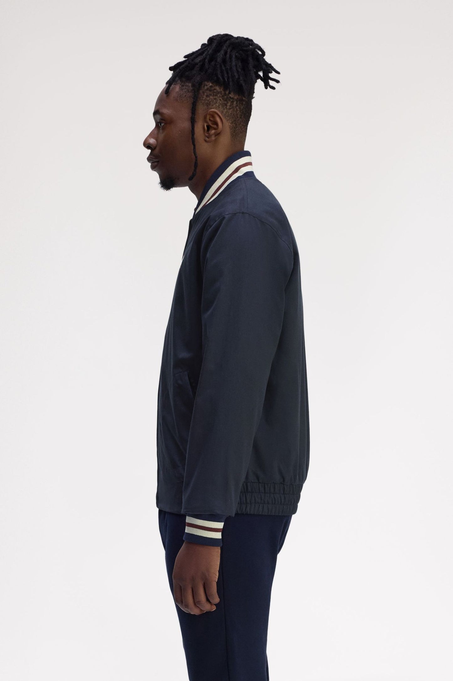 Fred Perry Made In England Twill Tennis Bomber Jacket Navy