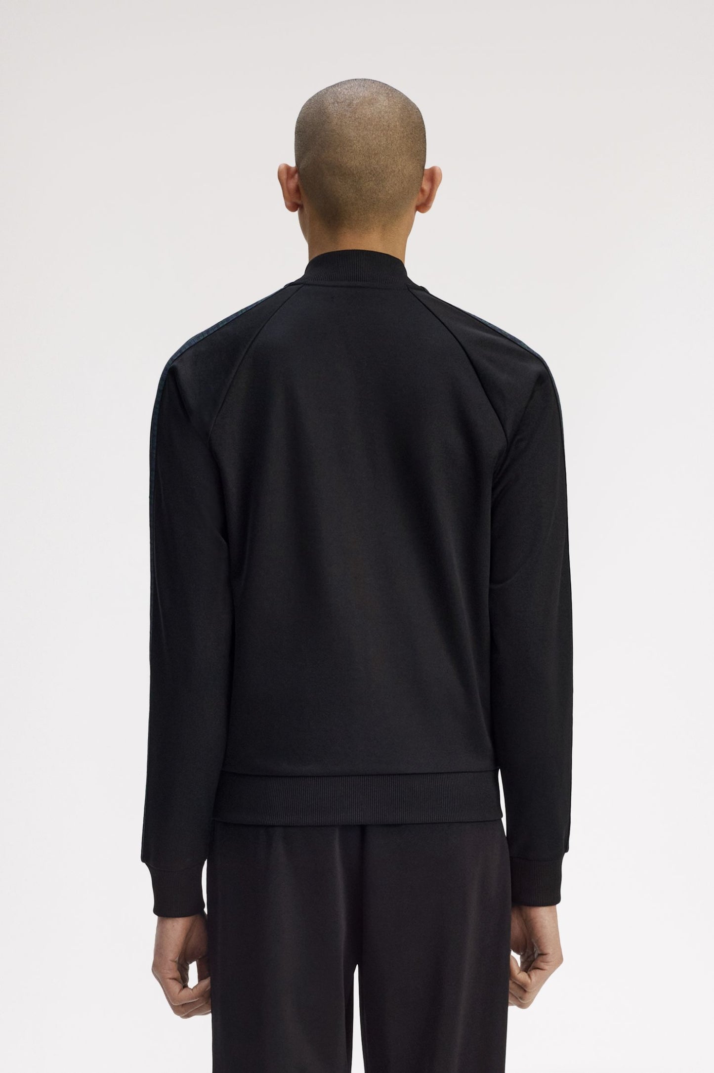 Fred Perry Blackwatch Tartan Taped Track Black