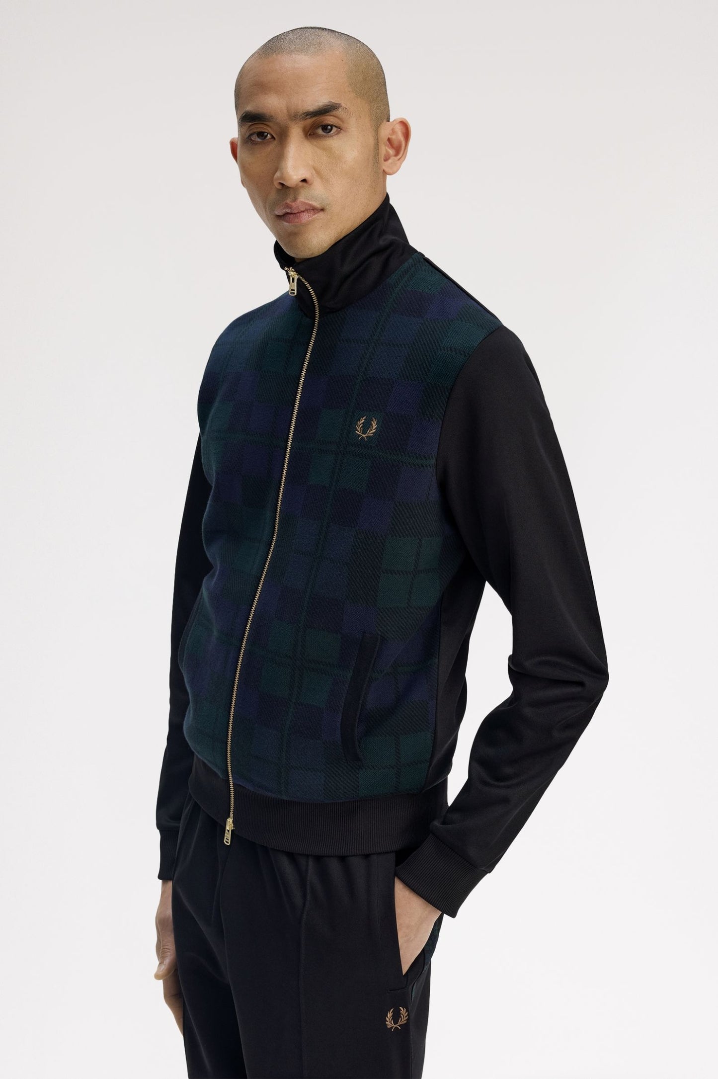 Fred Perry Knitted Front Track Jacket Black