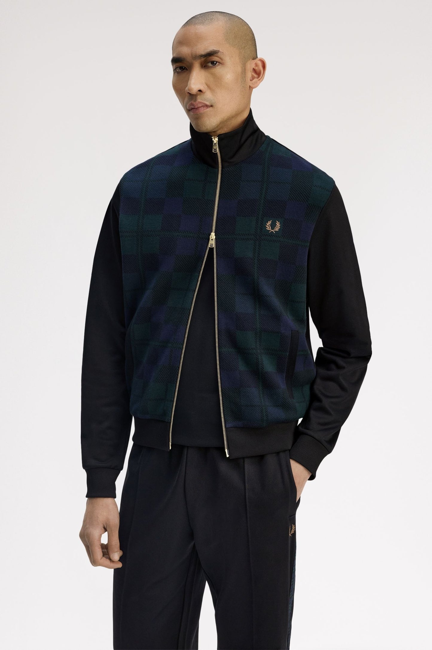 Fred Perry Knitted Front Track Jacket Black