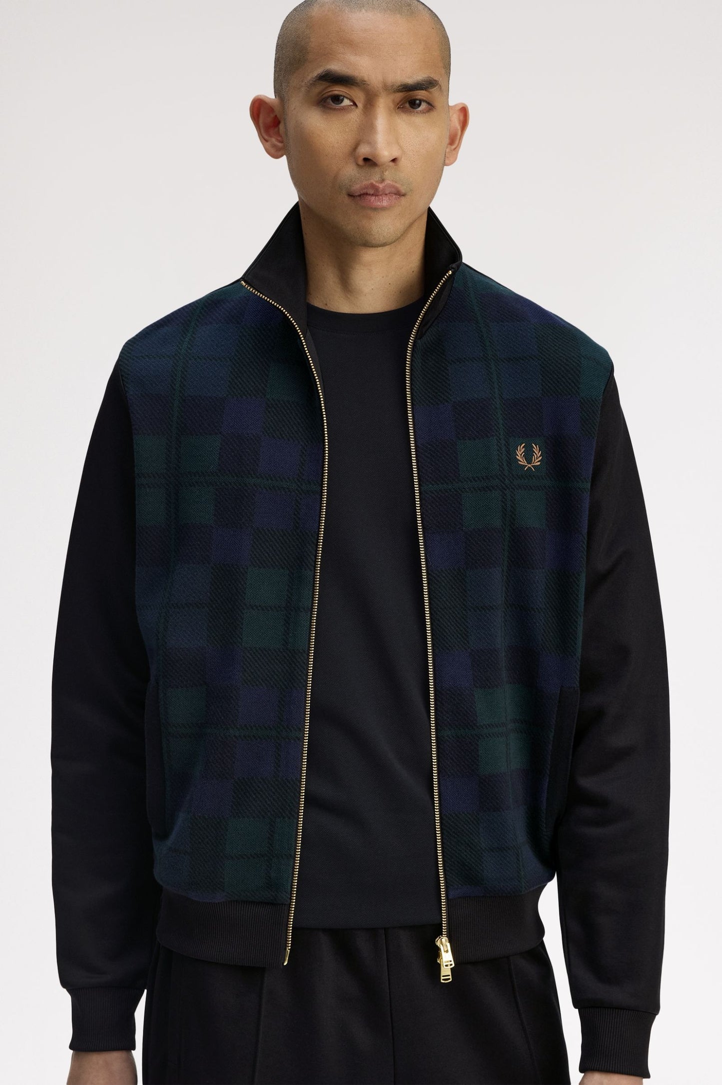 Fred Perry Knitted Front Track Jacket Black