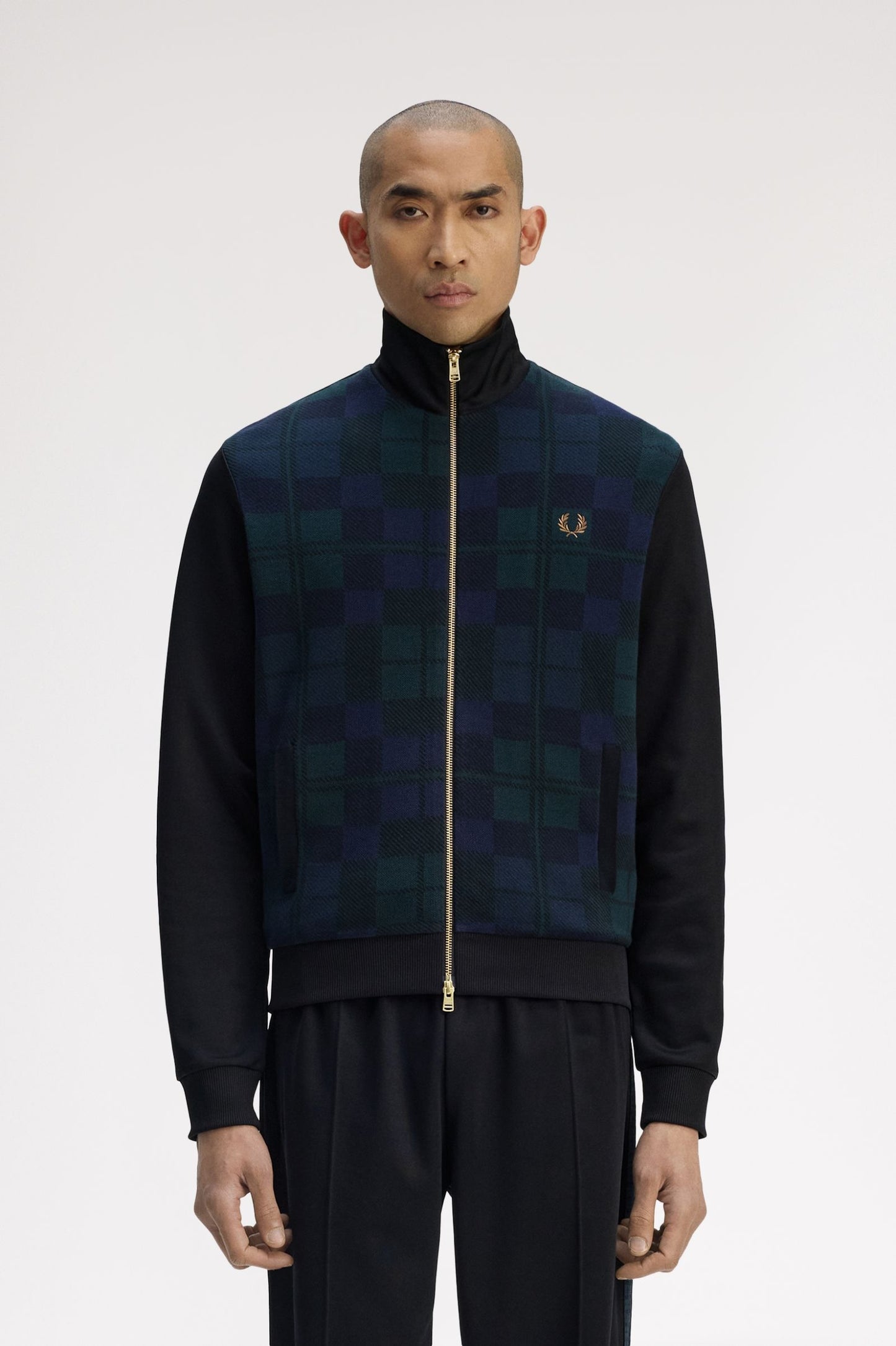 Fred Perry Knitted Front Track Jacket Black