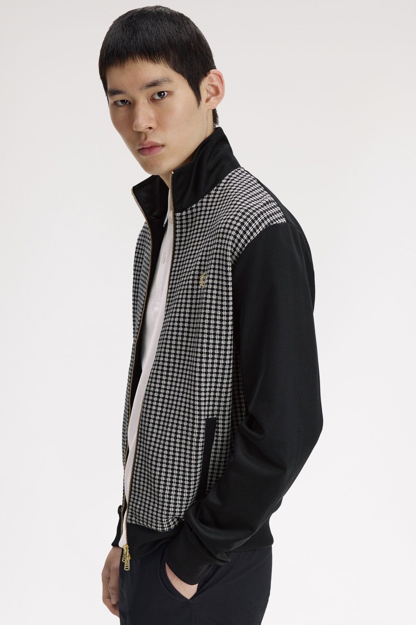 Fred Perry Knitted Front Track Jacket Black