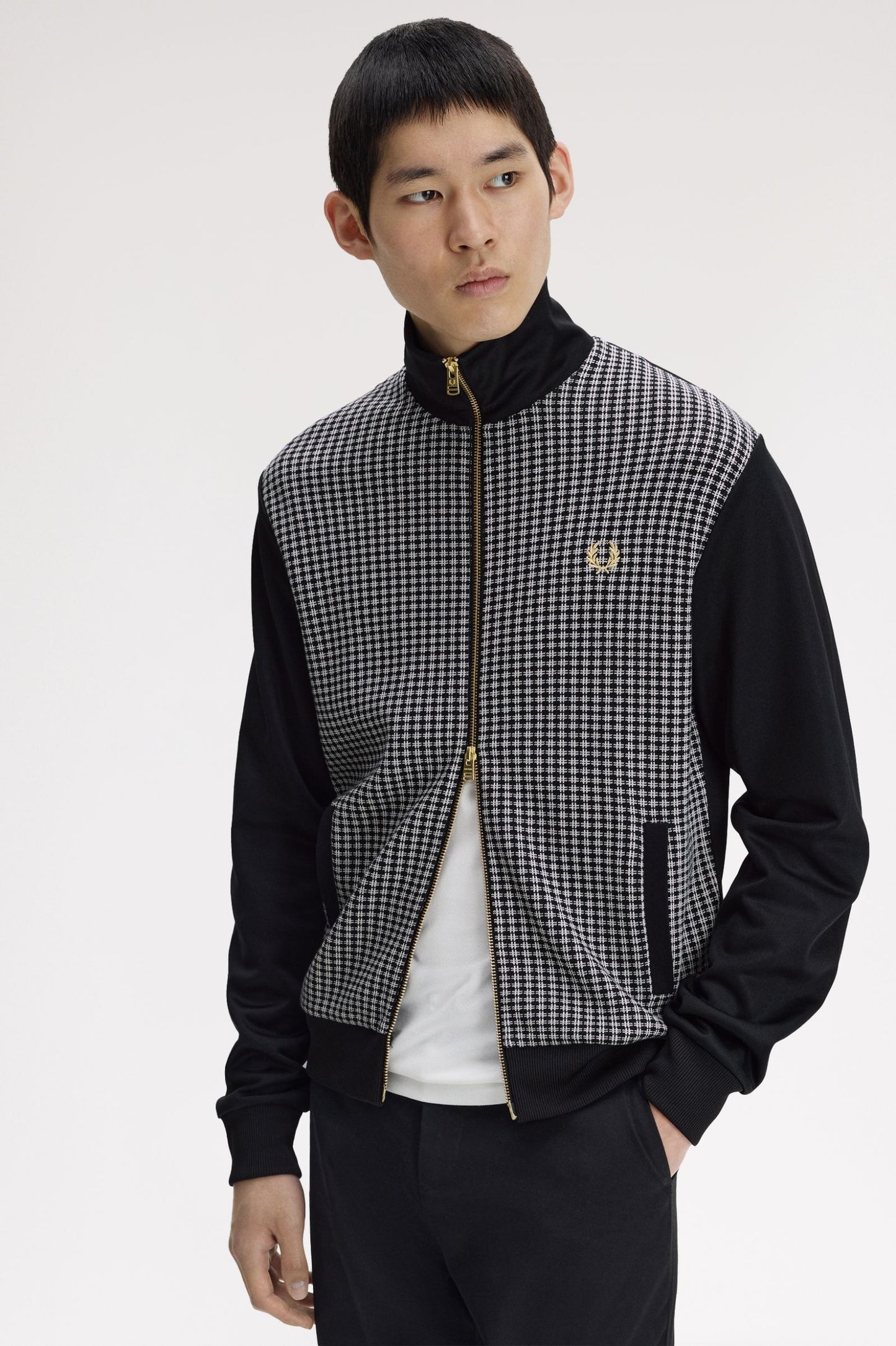 Fred Perry Knitted Front Track Jacket Black