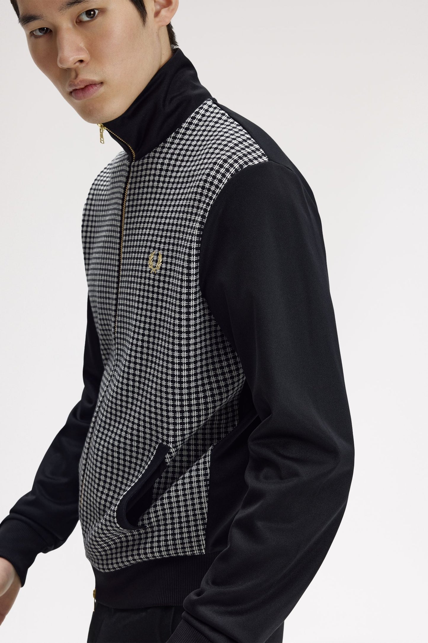 Fred Perry Knitted Front Track Jacket Black