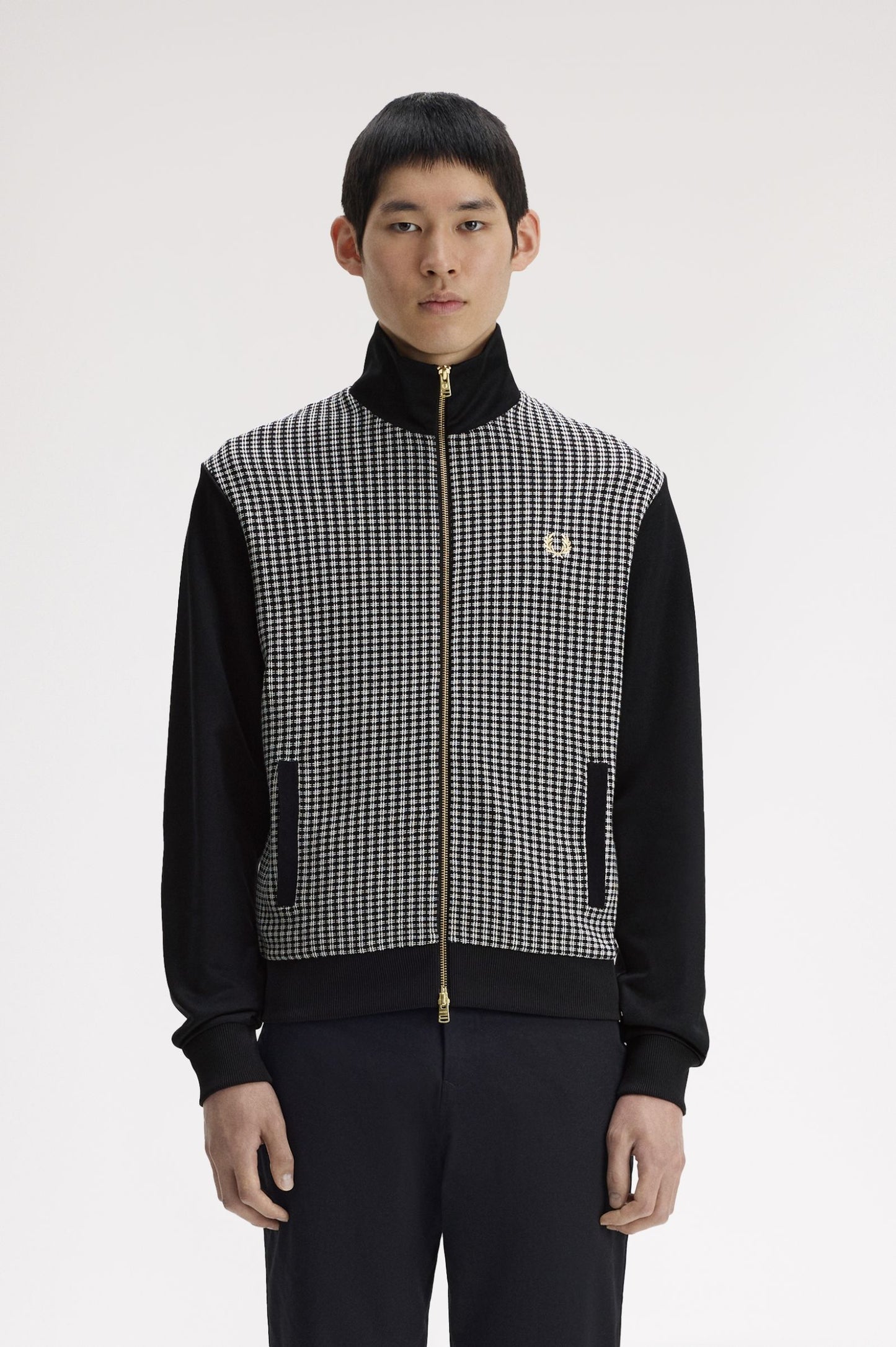 Fred Perry Knitted Front Track Jacket Black