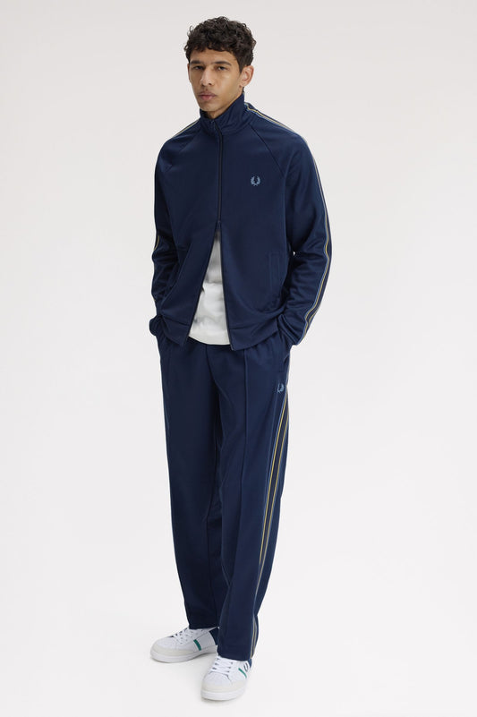 Fred Perry Tramline Tape Track Jacket Tennis Blue