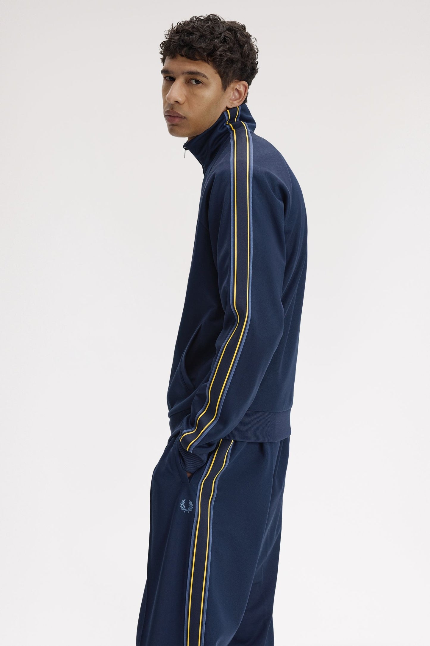 Fred Perry Tramline Tape Track Jacket Tennis Blue
