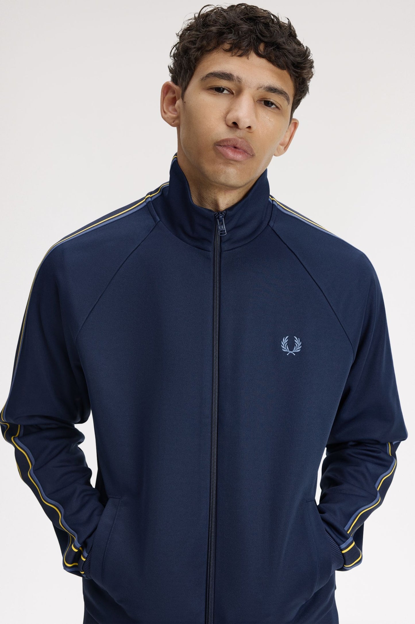 Fred Perry Tramline Tape Track Jacket Tennis Blue