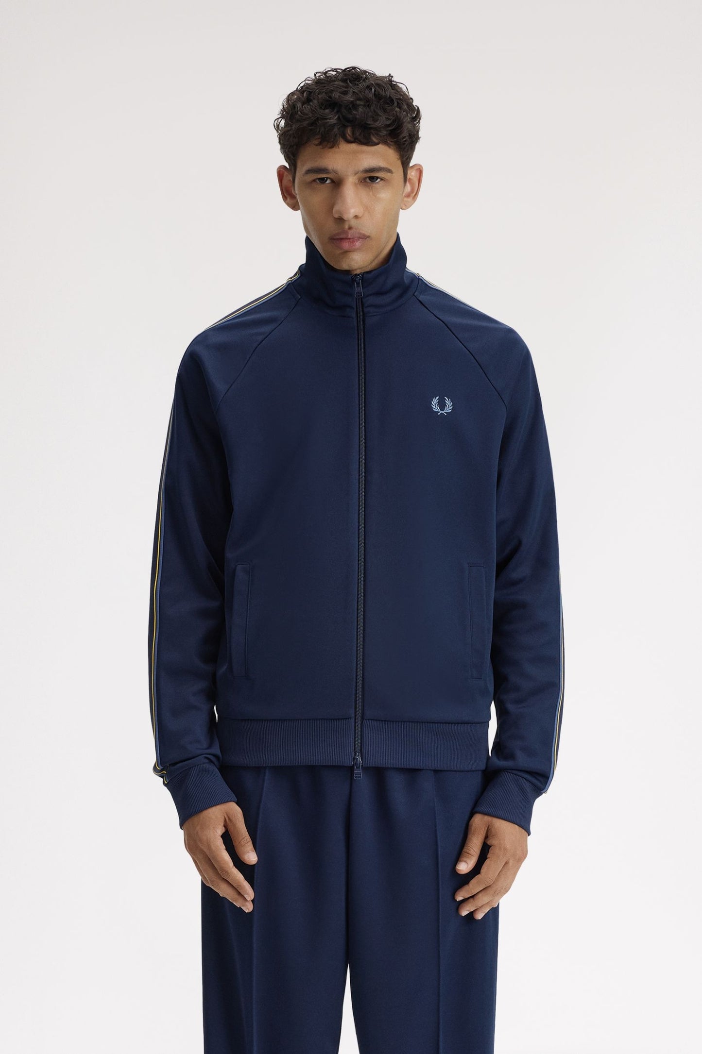 Fred Perry Tramline Tape Track Jacket Tennis Blue