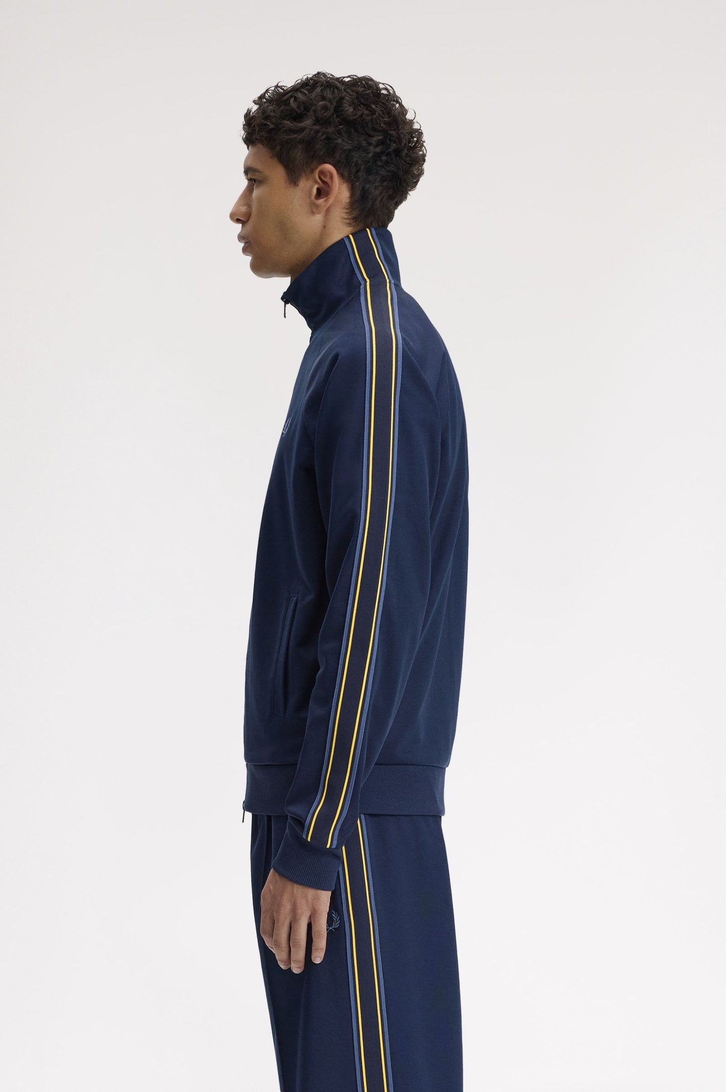 Fred Perry Tramline Tape Track Jacket Tennis Blue