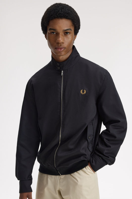 Fred Perry Twill Harrington Jacket Black