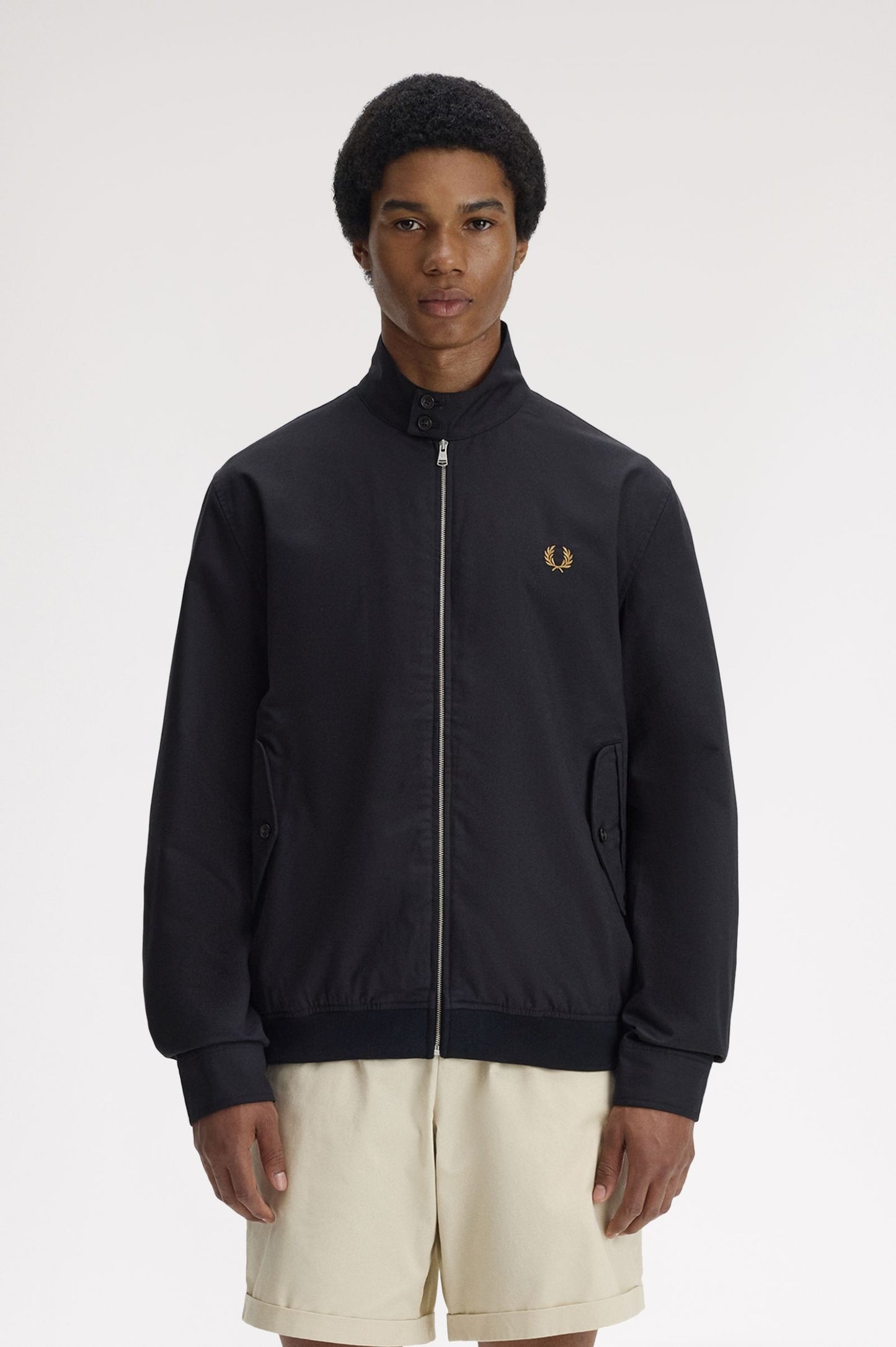 Fred Perry Twill Harrington Jacket Black