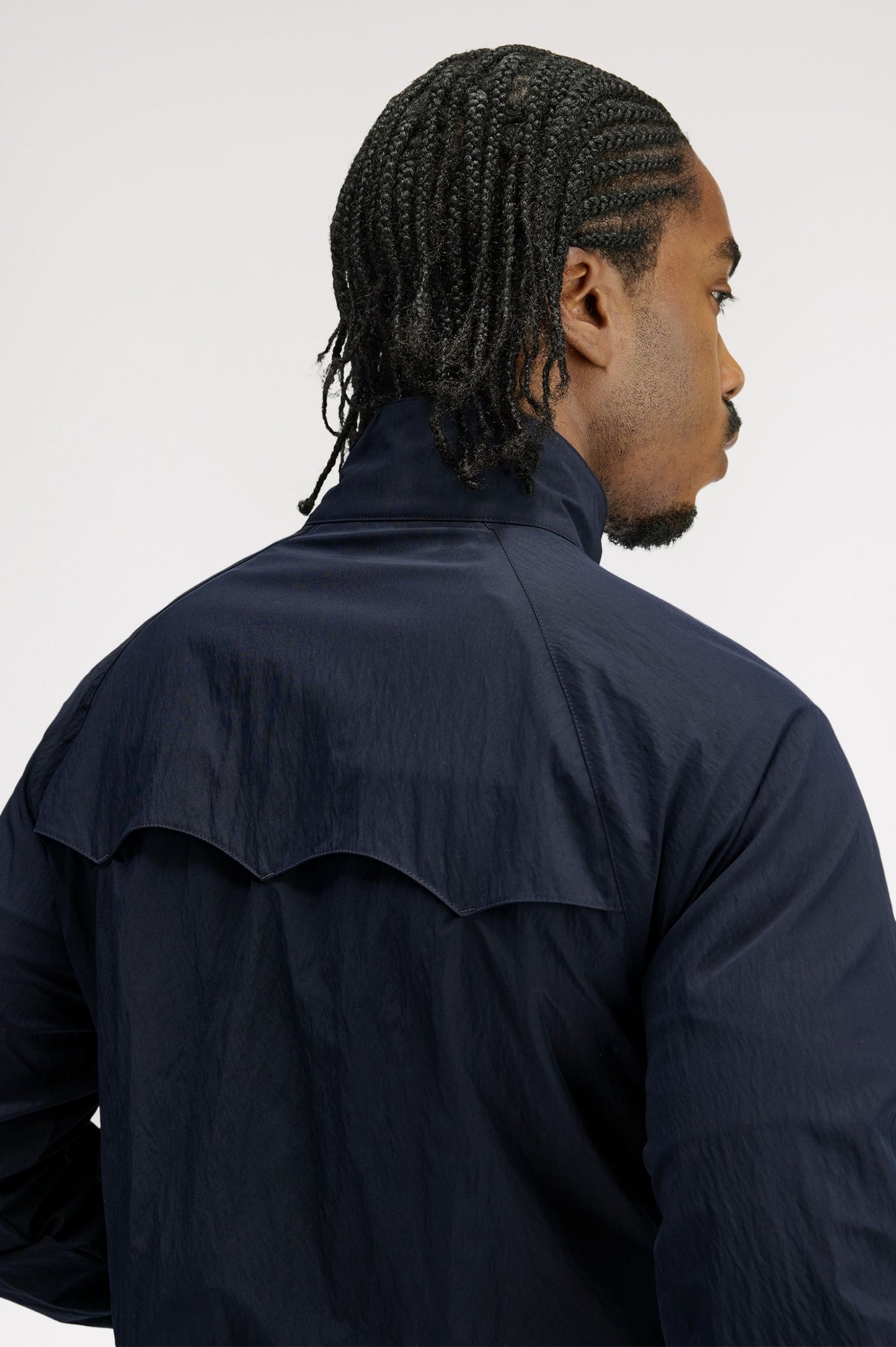 Fred Perry Crinkle Harrington Jacket Navy