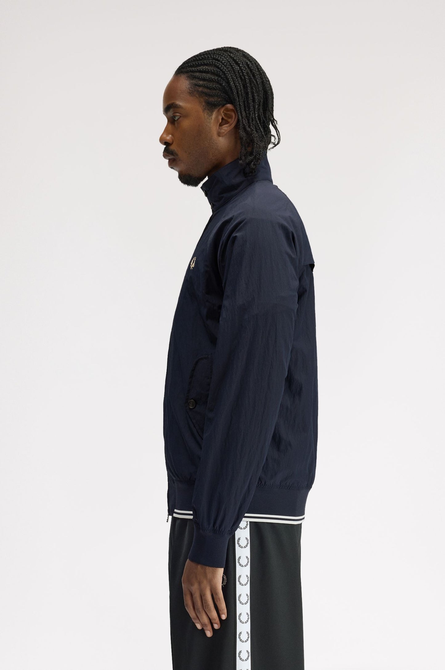 Fred Perry Crinkle Harrington Jacket Navy