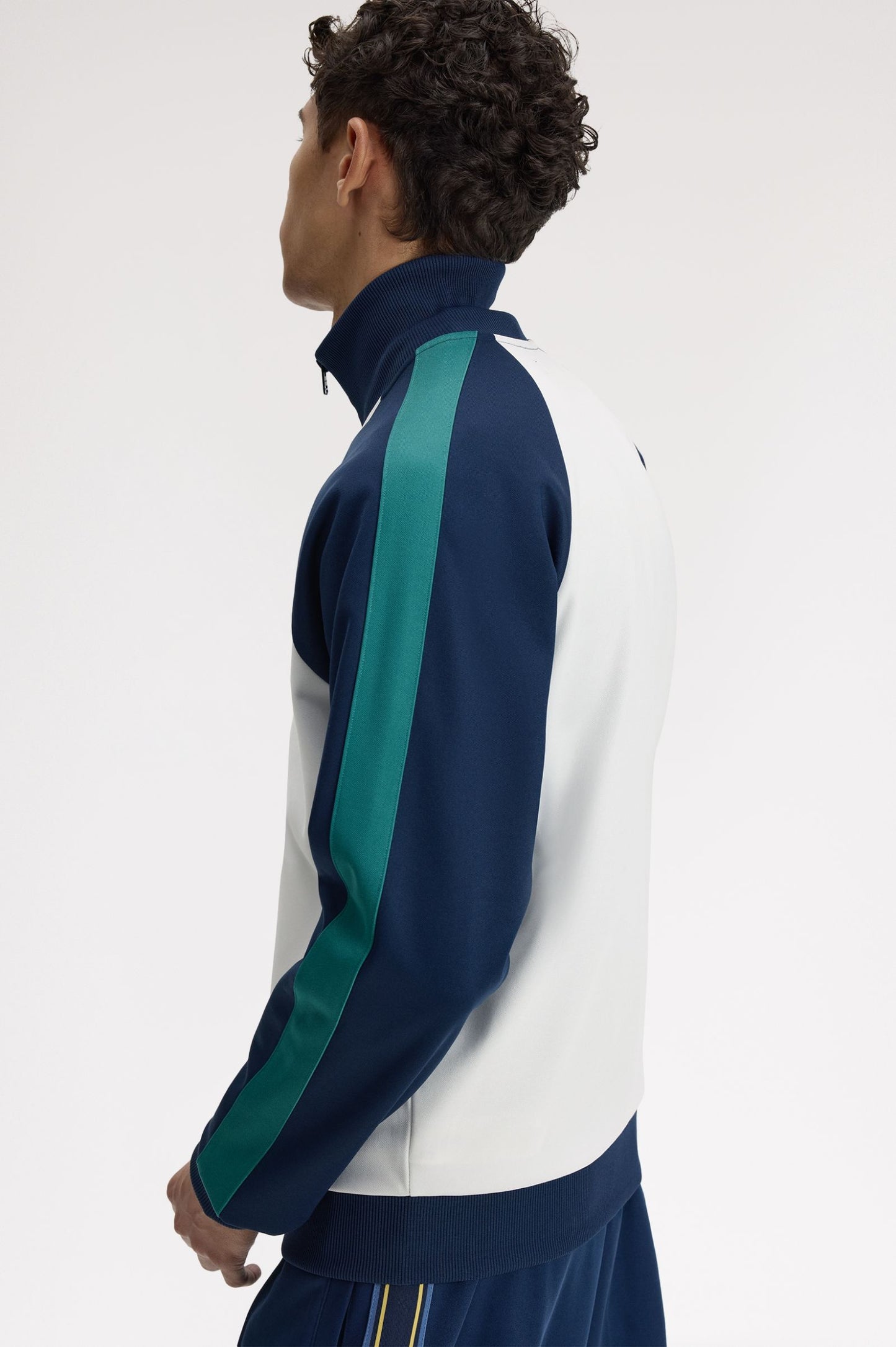 Fred Perry Contrast Sleeve Track Jacket Snow White