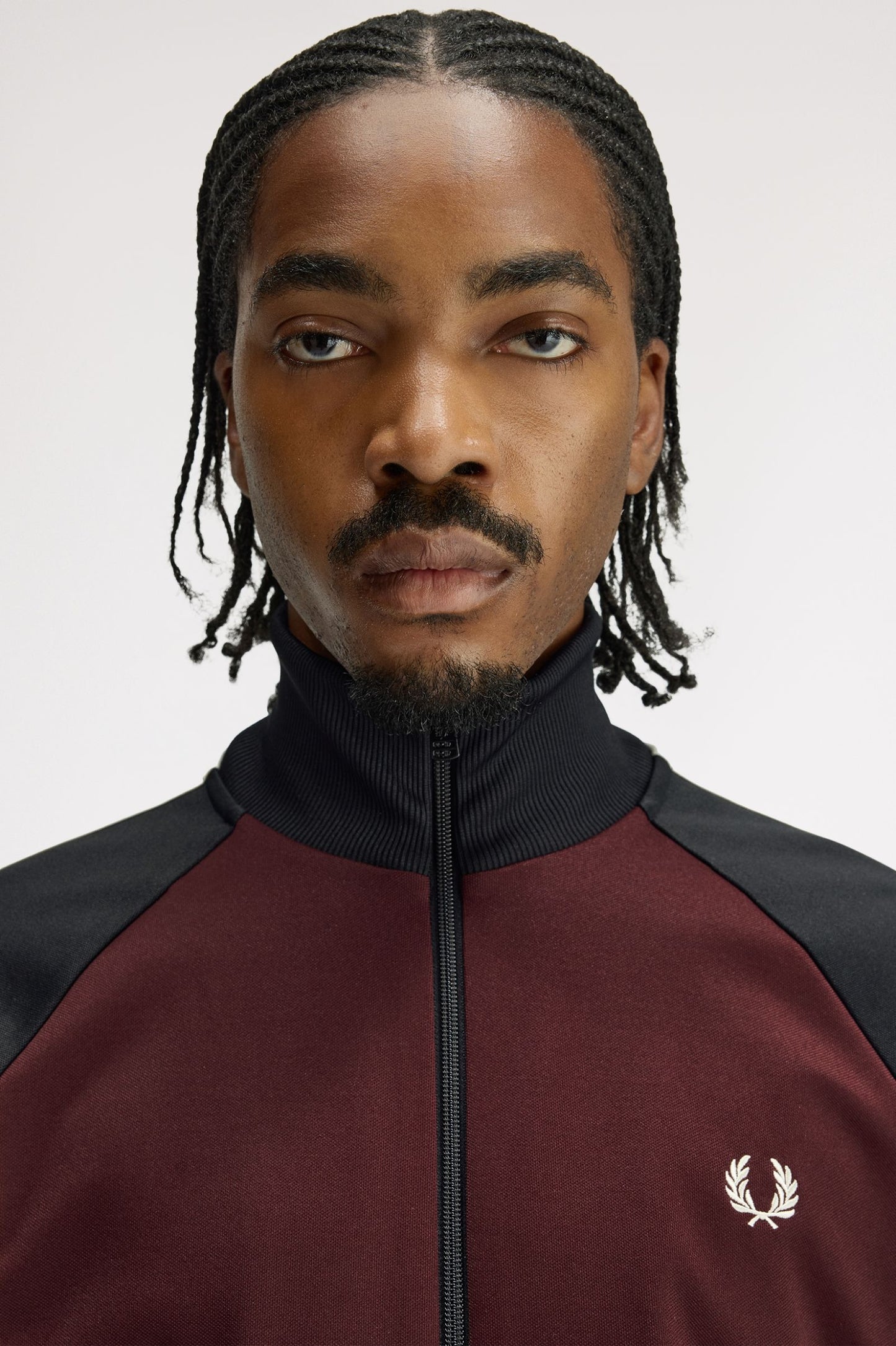 Fred Perry Contrast Sleeve Track Jacket Oxblood