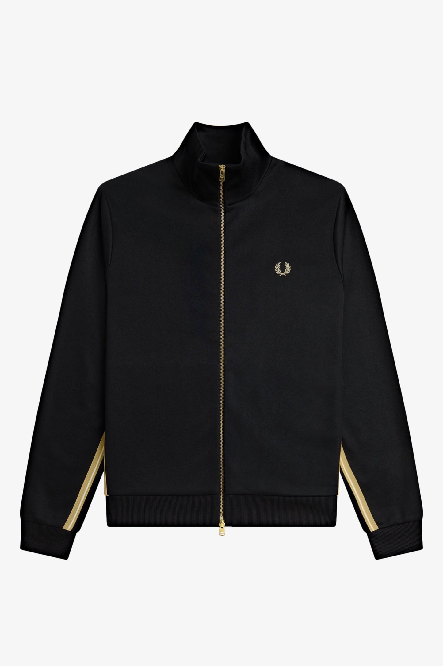 Fred Perry Stripe Tape Track Jacket Black / Champagne