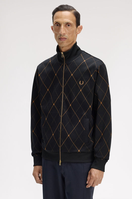 Fred Perry Argyle Track Jacket Black