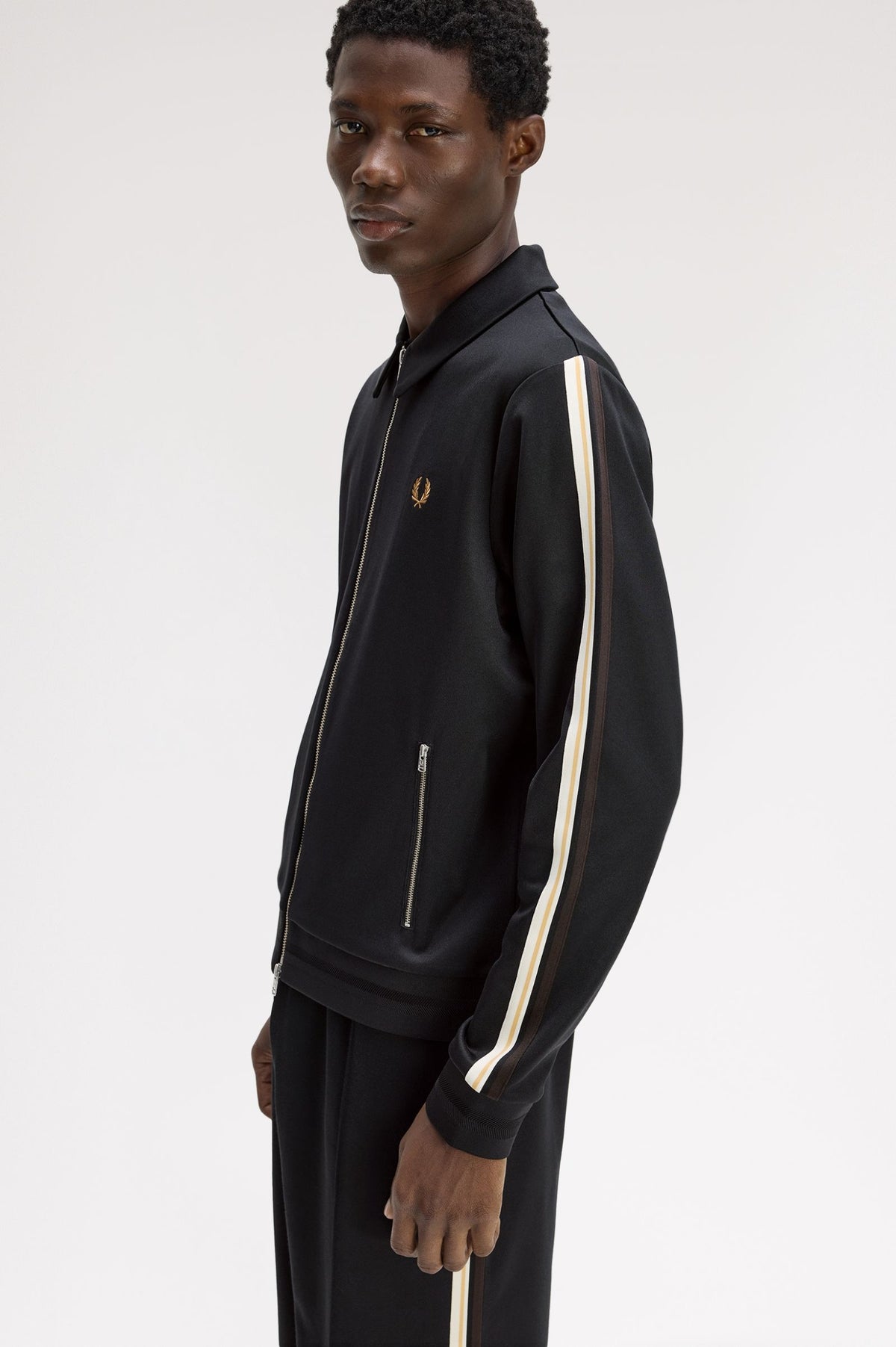 Fred Tipped Tape Track Jacket Black