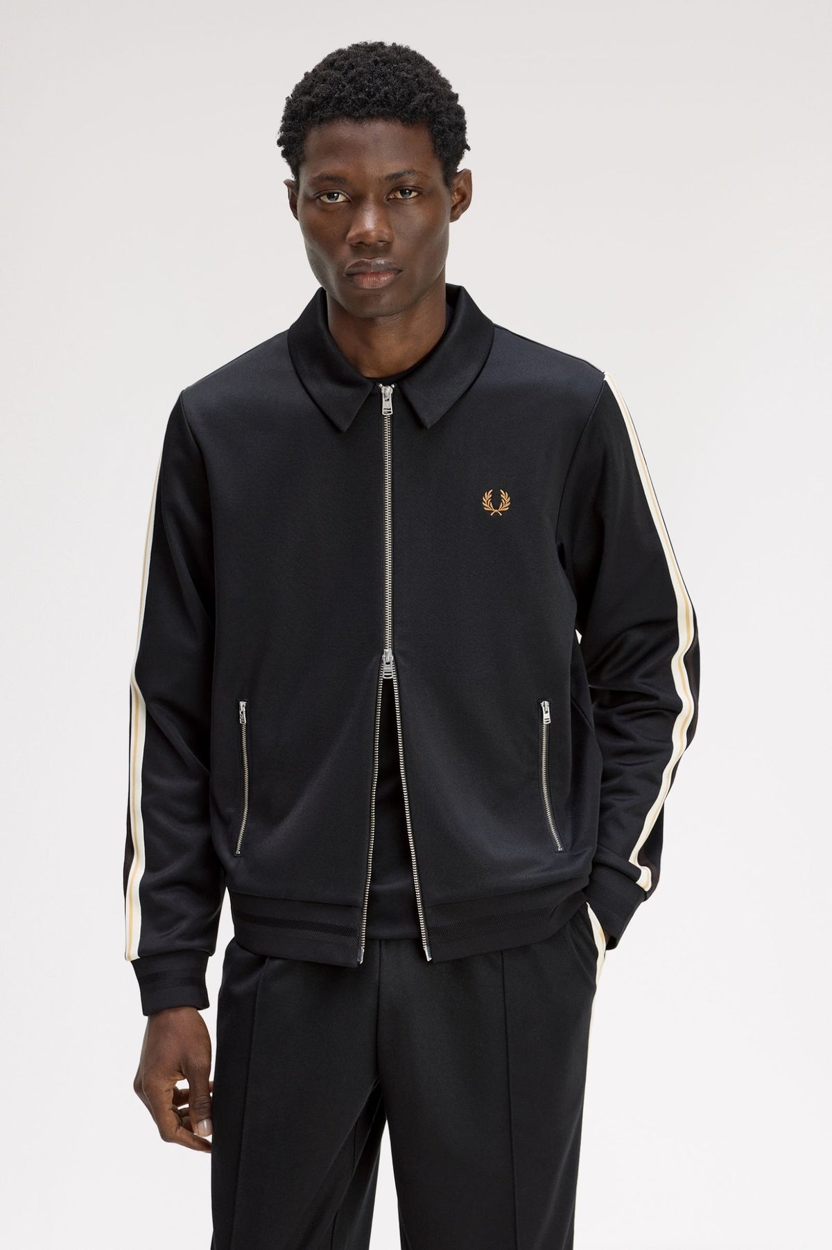 Fred Tipped Tape Track Jacket Black