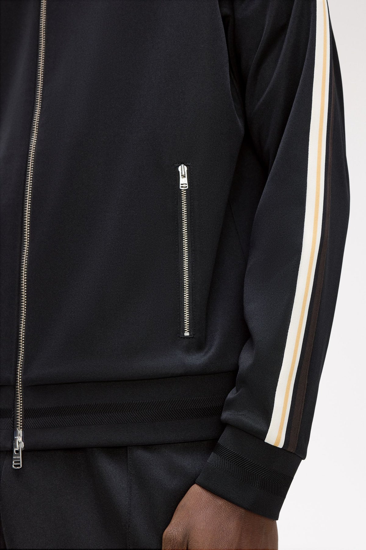 Fred Tipped Tape Track Jacket Black