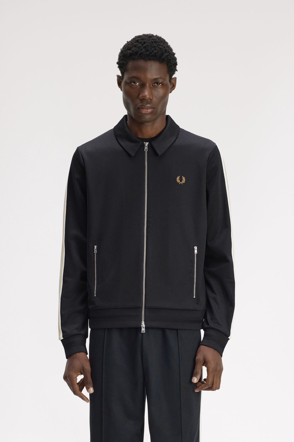 Fred Tipped Tape Track Jacket Black