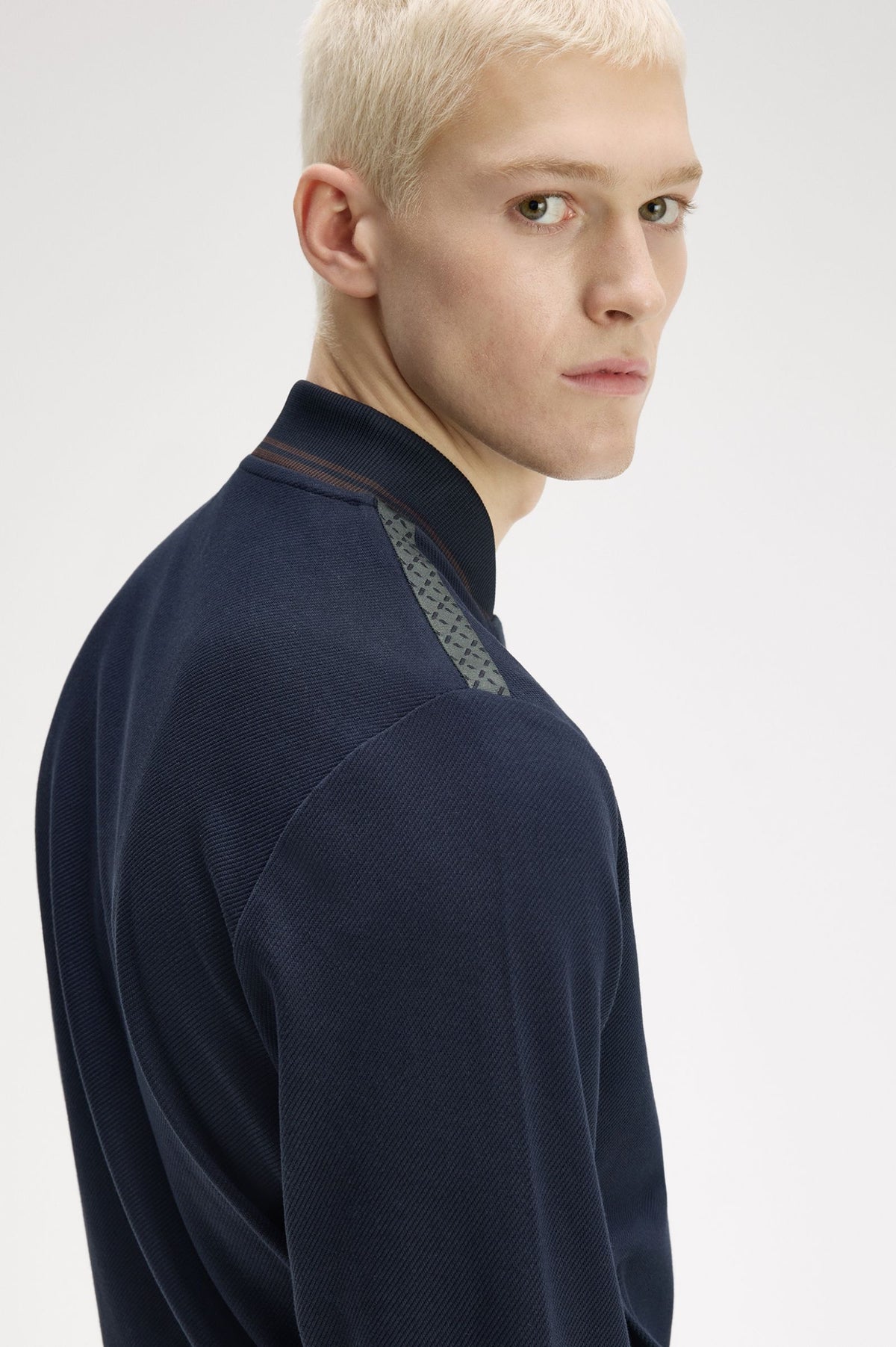 Fred Perry Tipped Bomber Track Jacket Navy
