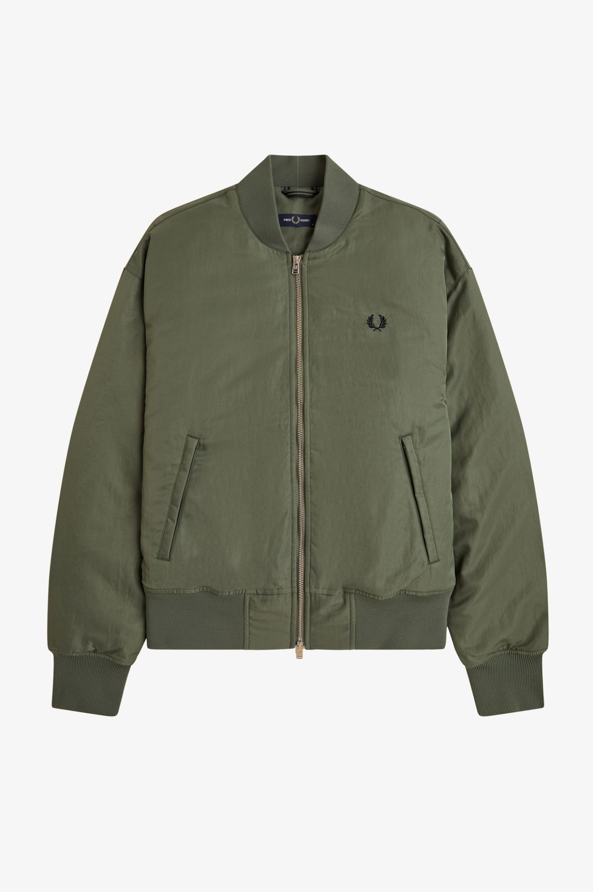 Fred Perry Quilted Tennis Bomber Jacket Laurel Wreath Green
