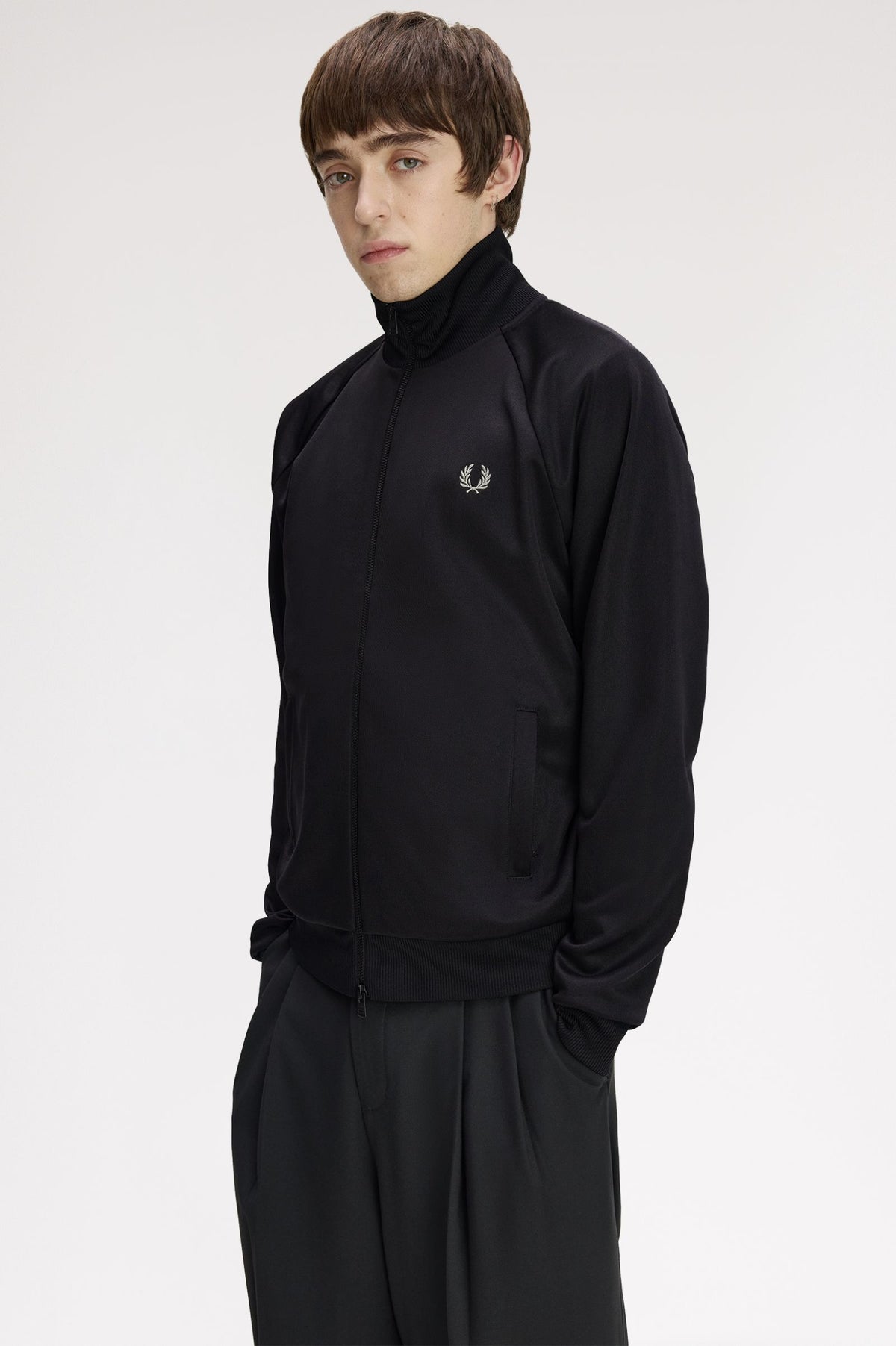 Fred Perry Laurel Wreath Back Track Jacket Black