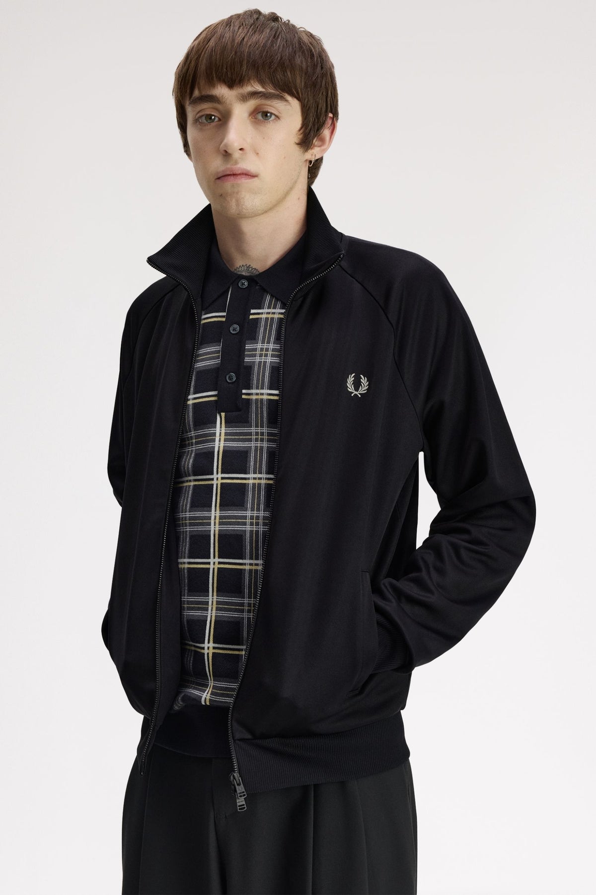 Fred Perry Laurel Wreath Back Track Jacket Black