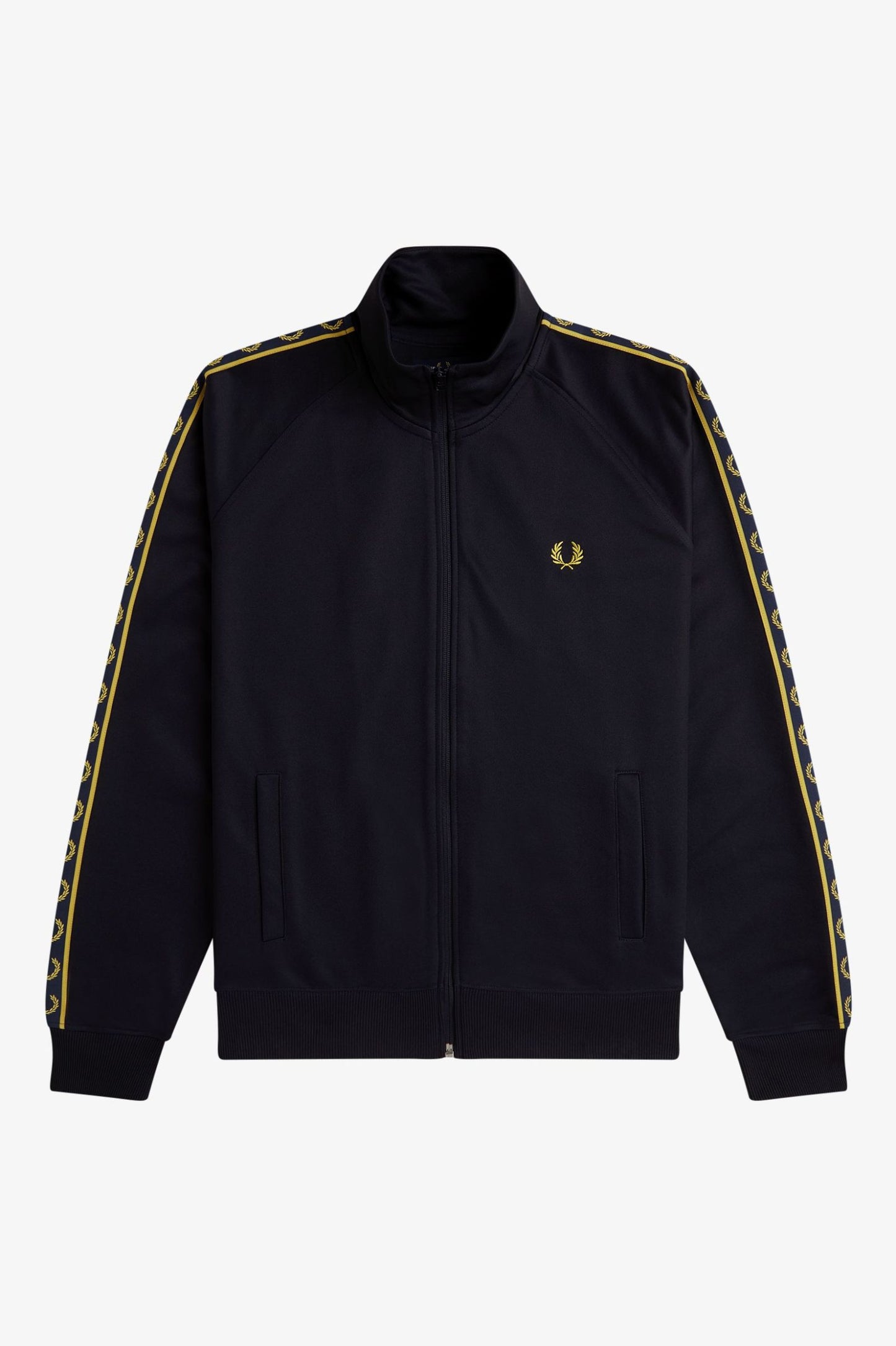 Fred Perry Contrast Tape Track Jacket Navy / Honeycomb