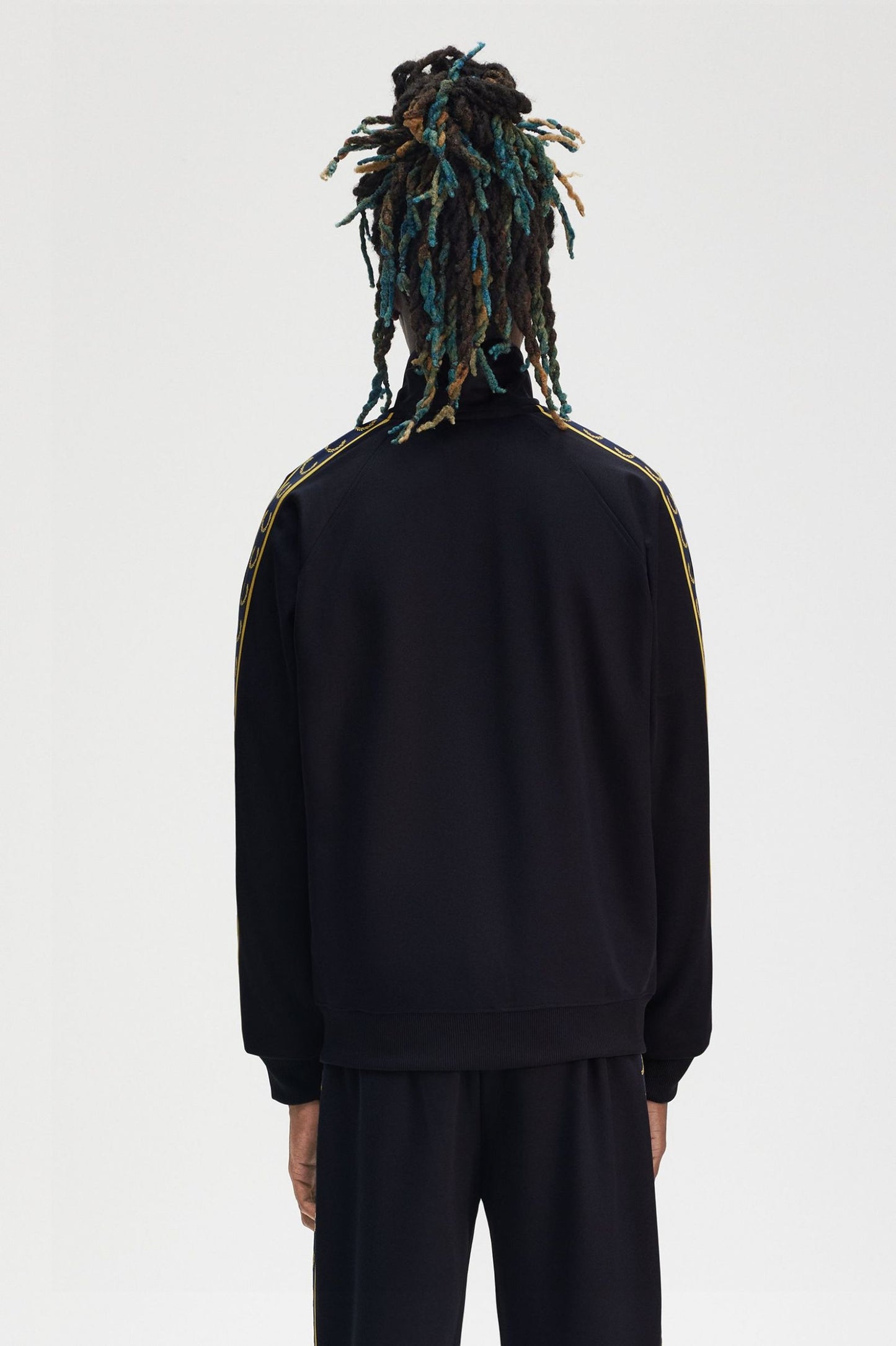 Fred Perry Contrast Tape Track Jacket Navy / Honeycomb
