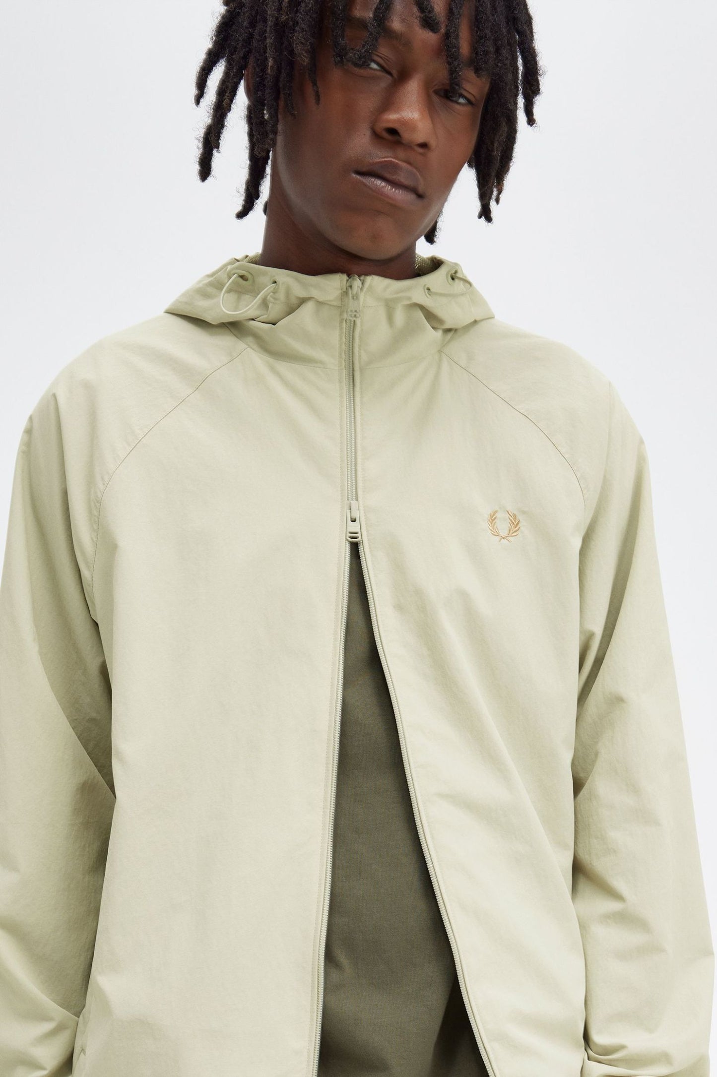 Fred Perry Hooded Shell Jacket Light Oyster