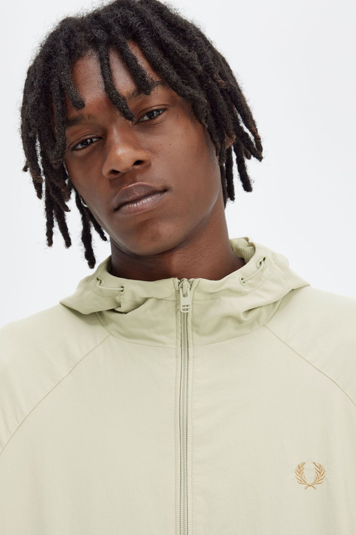 Fred Perry Hooded Shell Jacket Light Oyster
