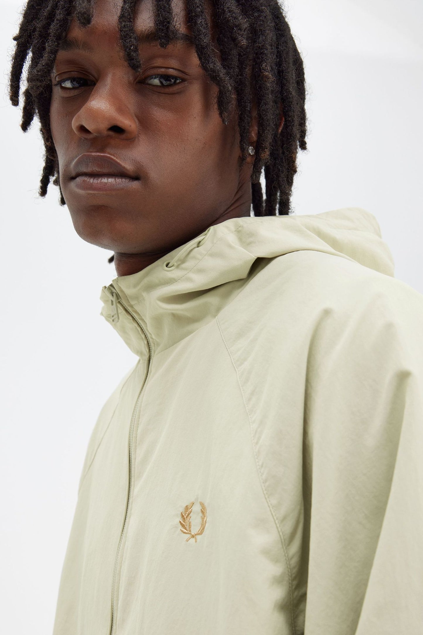 Fred Perry Hooded Shell Jacket Light Oyster